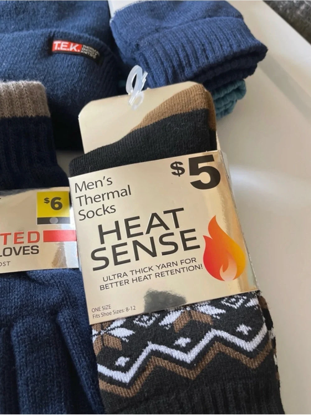 Men's Navy Knit Beanie with Thermal Gloves & Socks - Navy - Picture 4 of 5